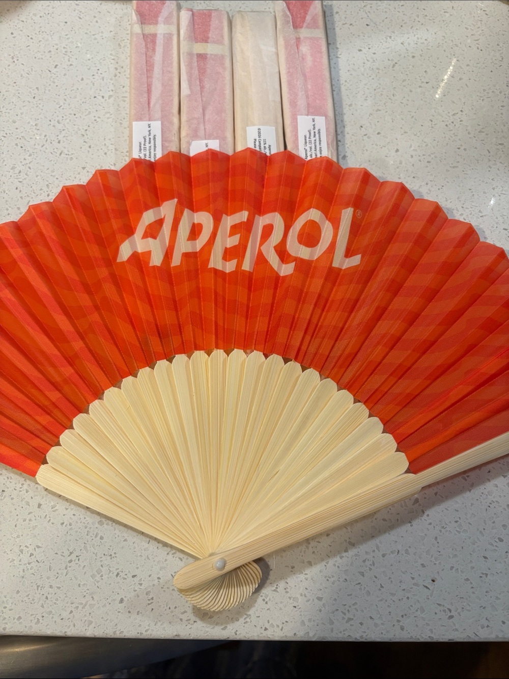 Aperol Spritz Lot of 5 Orange Hand Fan – Promotional Party Fan